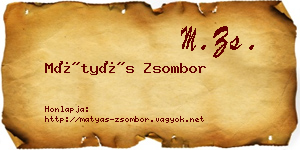 Mátyás Zsombor névjegykártya
